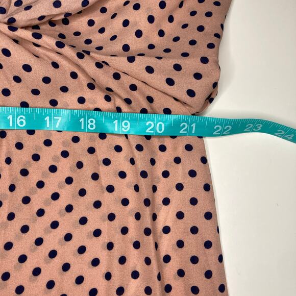 Women's Size Large Polka Dot Blouse with frilled off the shoulder neckline - Picture 7 of 8